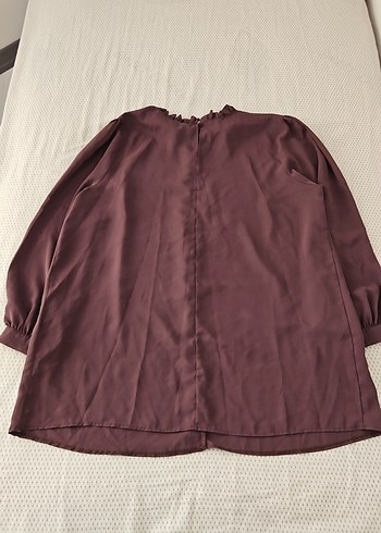 Bordo Renkli Fırfırlı Bluz - Görsel 3