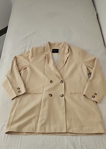 Bej Düğmeli Kadın Blazer Ceket - Görsel 2