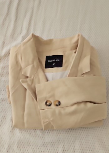 Bej Düğmeli Kadın Blazer Ceket - Görsel 5