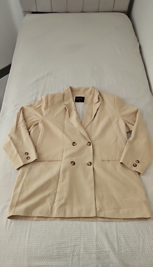 Bej Düğmeli Kadın Blazer Ceket - Görsel 2