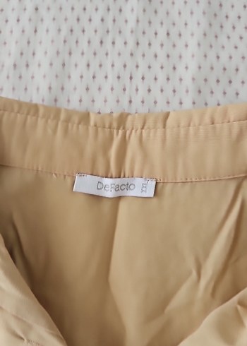 Bej Kısa Kollu Keten Gömlek - Görsel 4