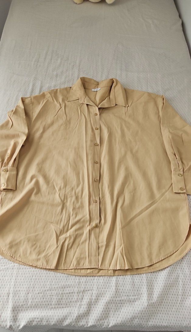 Bej Kısa Kollu Keten Gömlek - Görsel 2
