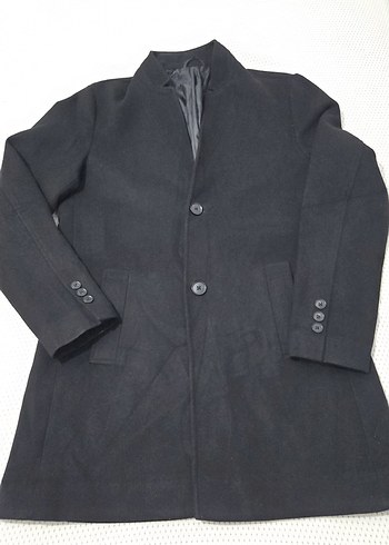 Düğmeli Siyah Erkek Kaban - Görsel 2