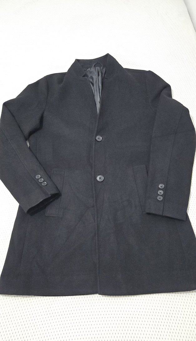 Düğmeli Siyah Erkek Kaban - Görsel 2