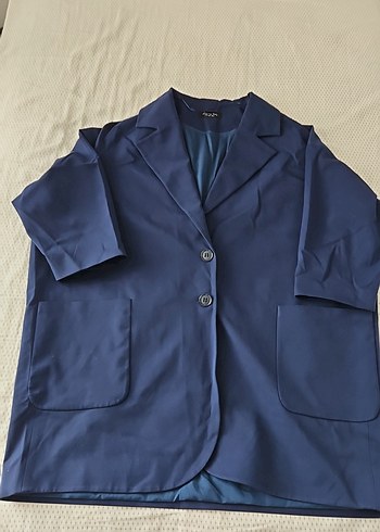 Düğmeli Lacivert Kadın Blazer Ceket - Görsel 2