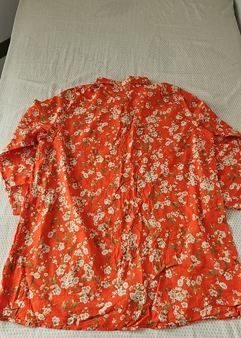 Çiçek Desenli Kırmızı Bohem Kadın Gömlek - Görsel 3