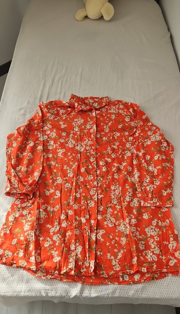 Çiçek Desenli Kırmızı Bohem Kadın Gömlek - Görsel 2