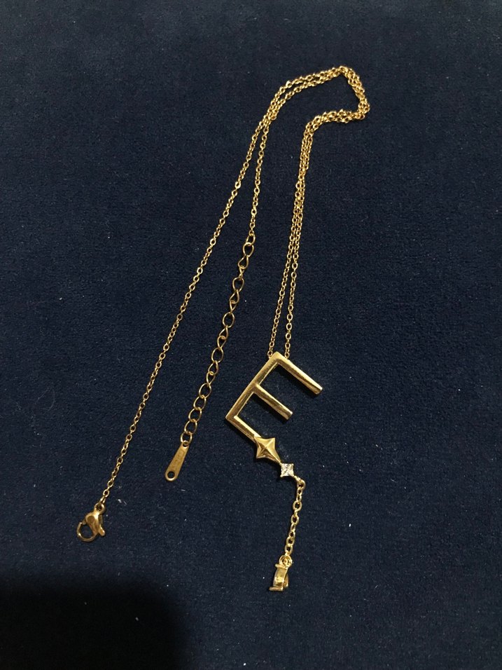 Zincir Detaylı Altın Renkli Bohem Kolye - Görsel 2