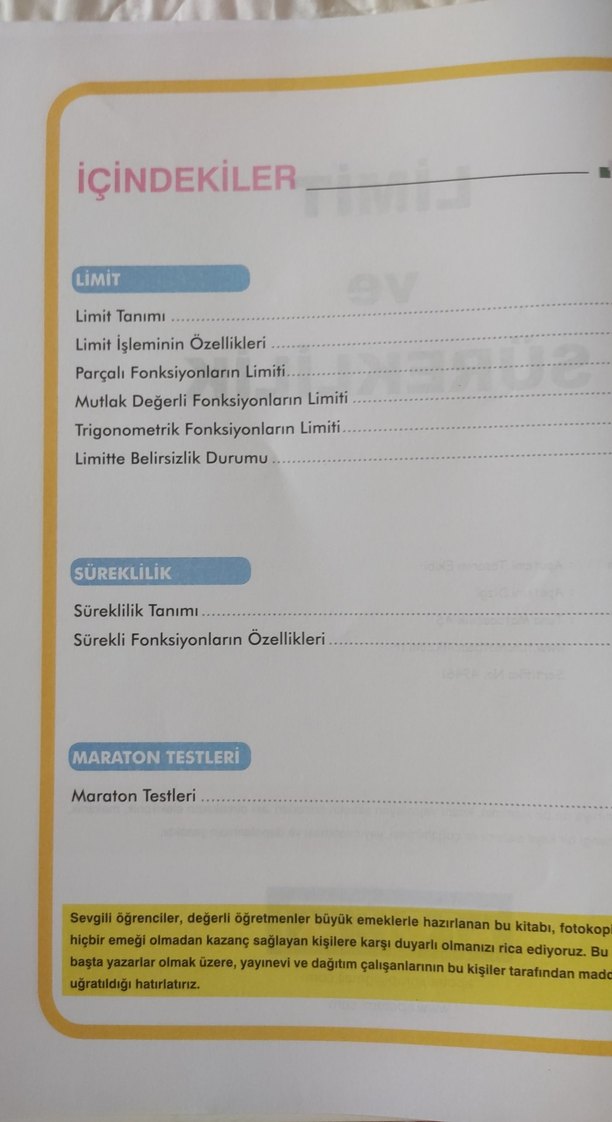 Limit ve Süreklilik Konu Anlatımlı Soru Bankası - Görsel 2