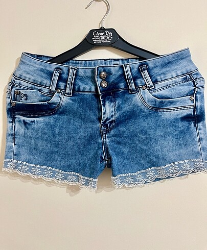 Pullit Mavi Mini Jeans Şort