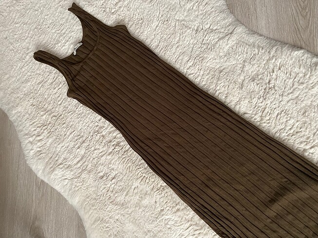 Haki Midi Dar Elbise - Görsel 4