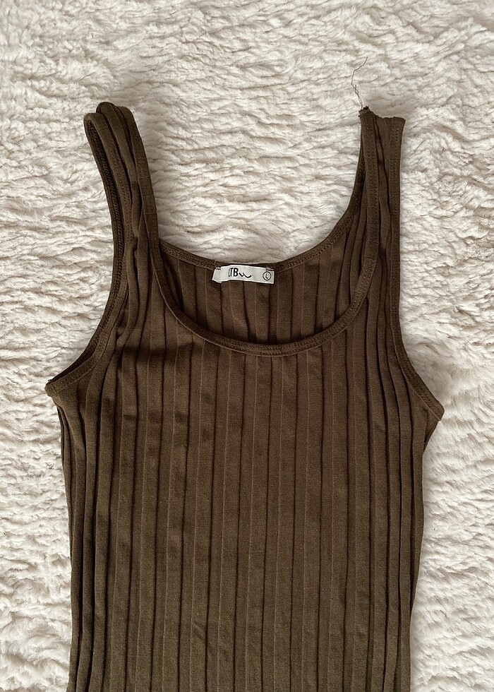 Haki Midi Dar Elbise - Görsel 2