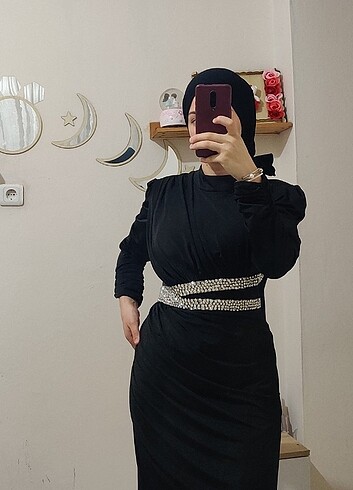 Abiye Siyah beli gumus