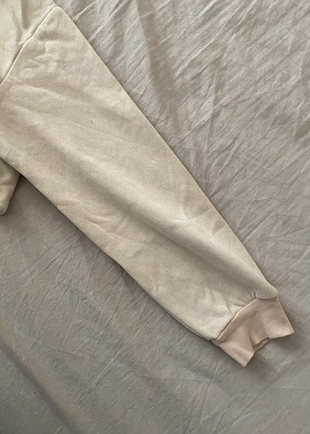 Bej Kısa Oversize Kadın Sweatshirt - Görsel 3