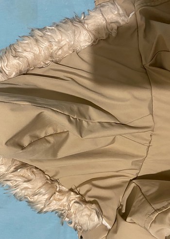 Bej Kadın Midi Boy Sıcak Mont - Görsel 8