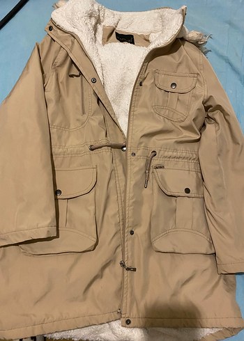 Bej Kadın Midi Boy Sıcak Mont - Görsel 2