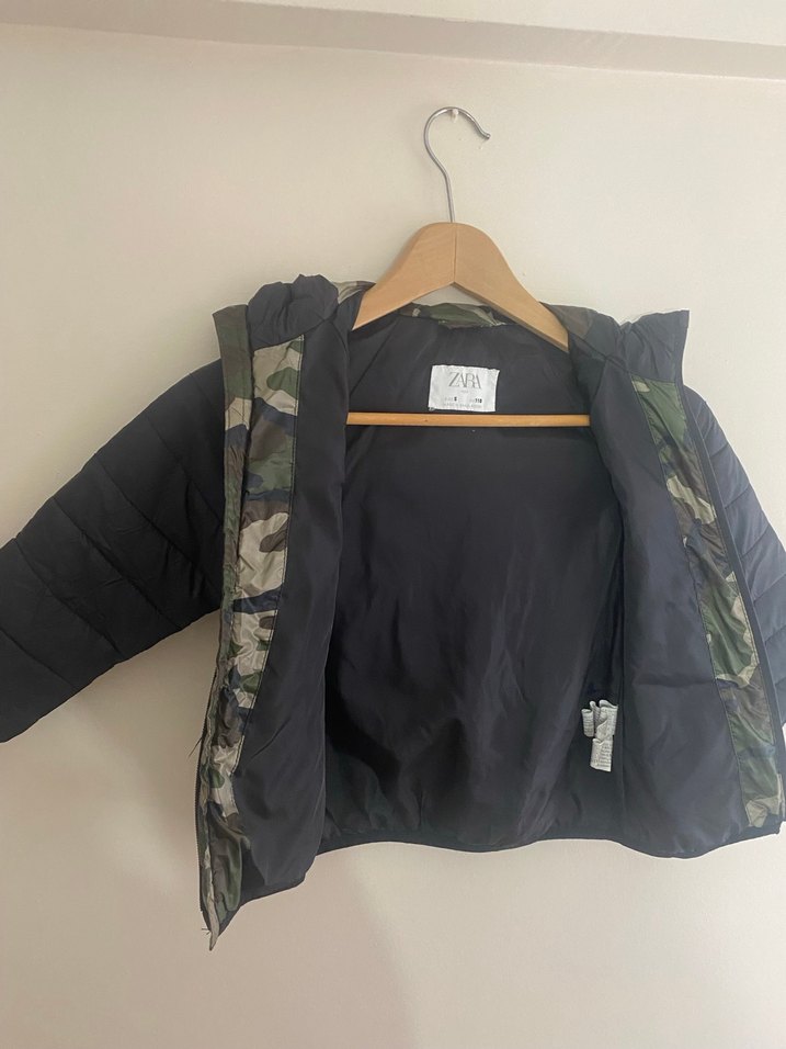 Zara Kapüşonlu Kamuflaj Desenli Çocuk Mont - Görsel 4