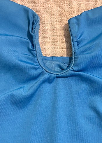 Mavi straplez crop - Görsel 2