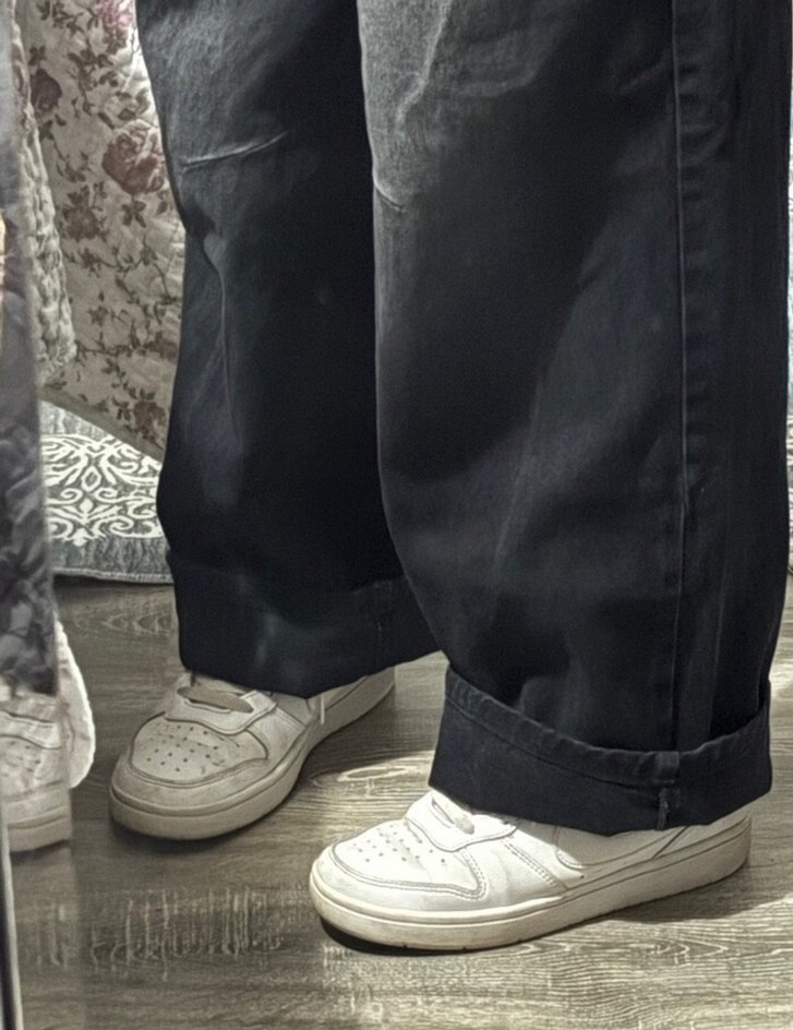 siyah kot baggy pantolon - Görsel 2