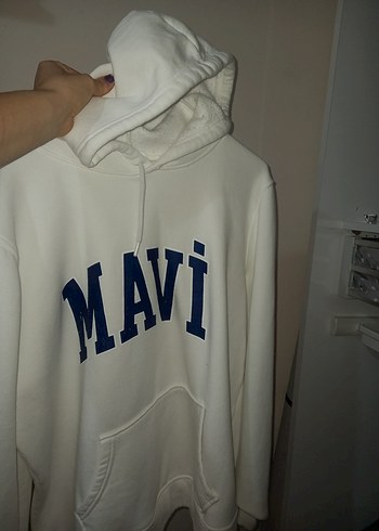 Mavi Beyaz Mavi Baskılı Kadın Sweatshirt