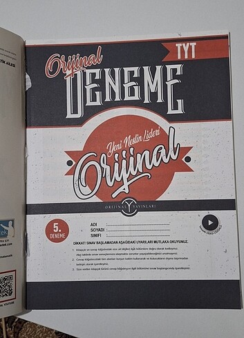Orijinal Yayınları TYT Matematik 12 li Deneme Sınavı