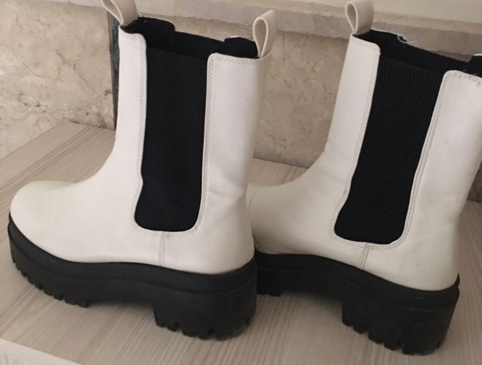 Beyaz Platform Topuklu Kadın Bot - Görsel 2