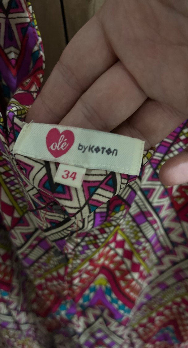 Renkli Bohem Uzun Askılı Elbise - Görsel 3