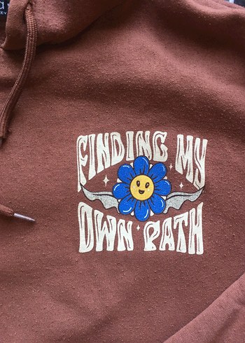 Diğer Kahverengi Kapüşonlu Street Wear Sweatshirt