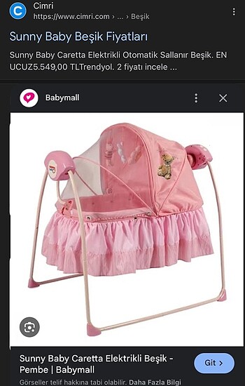 Sunny Baby elektrikli sallanan beşik
