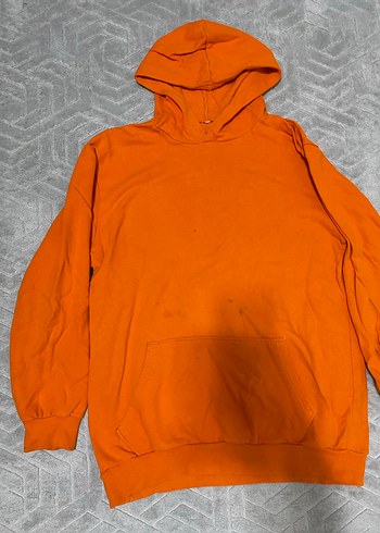 Turuncu Kapüşonlu Kadın Sweatshirt