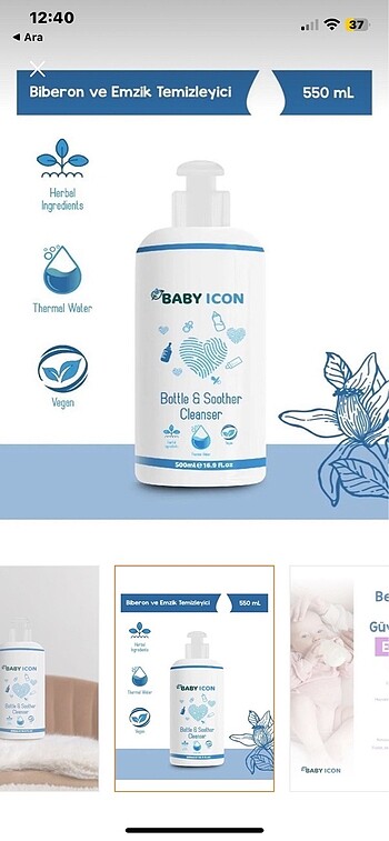 diğer Beden beyaz Renk Baby İcon biberon ve oyuncak temizleme