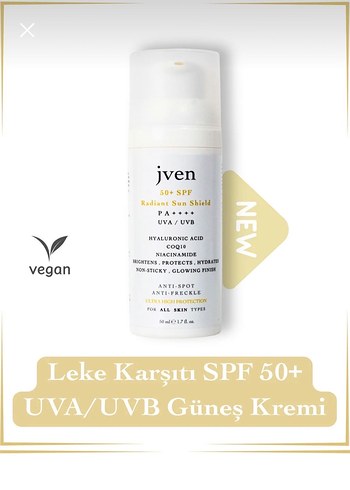 Jven 50+ SPF Güneş Koruyucu Krem - Görsel 2