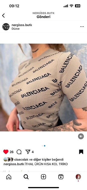 Balenciaga İhracat fazlası ithal ürün