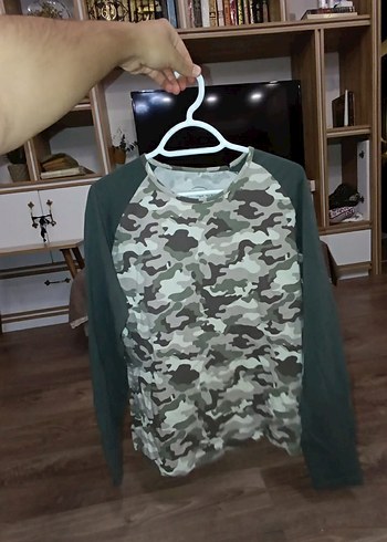 kamuflaj uzun kol bodi/bluz