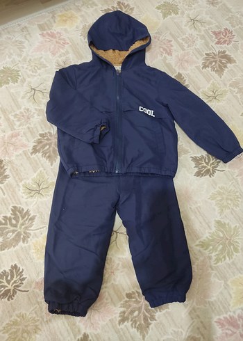 Sheinside Koyu Mavi Kadın Çocuk Kaban, Kürk Detaylı
