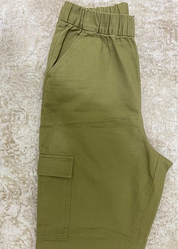 Hafif Haki Rahat Kesim Kadın Keten Pantolon - Görsel 3