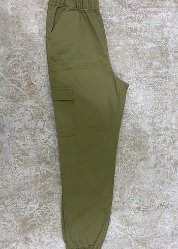 Hafif Haki Rahat Kesim Kadın Keten Pantolon - Görsel 2