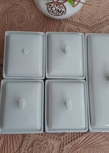 Beden beyaz Renk TEPSİLİ PORSELEN KAHVALTI SETİ
