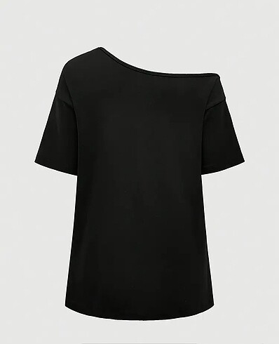 Kayık yaka siyah tişört (gotik,y2k) - Görsel 2