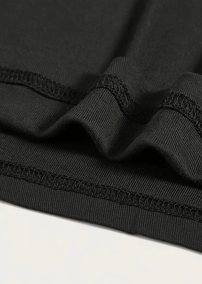 Kayık yaka siyah tişört (gotik,y2k) - Görsel 4