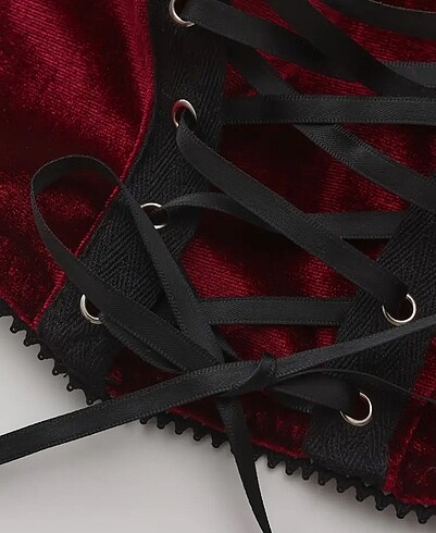 s Beden bordo Renk bordo bluz gotik y2k vintage