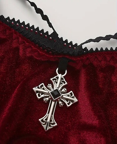 s Beden bordo bluz gotik y2k vintage