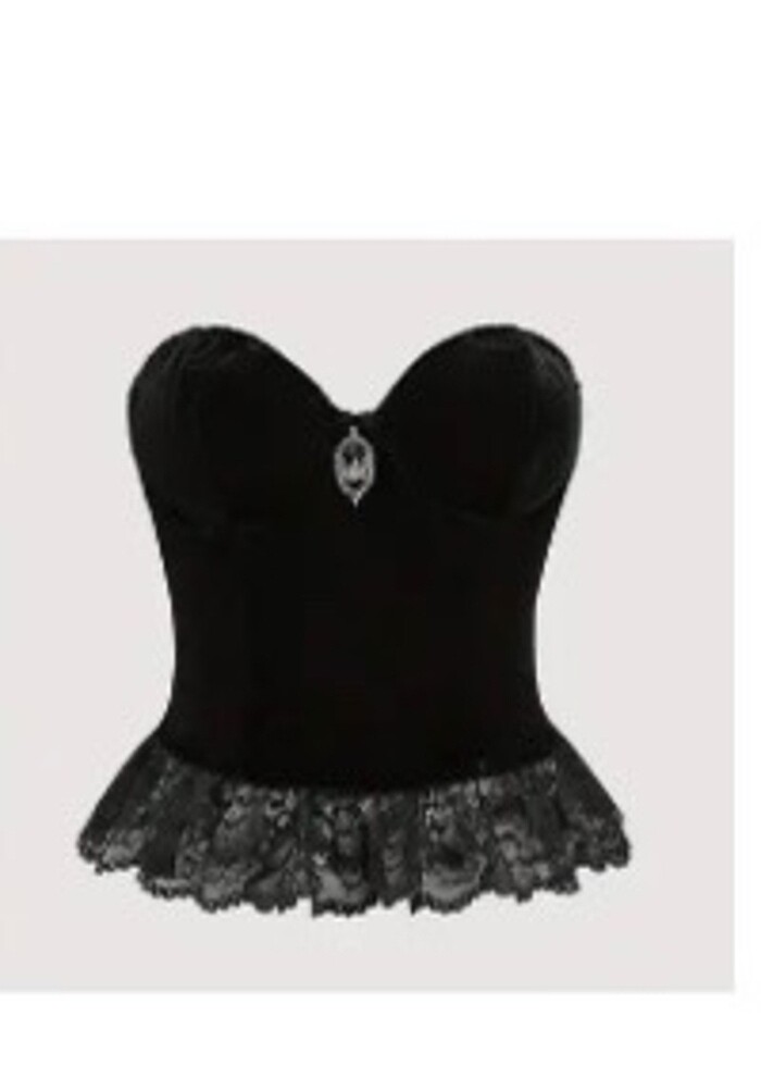 bluz siyah gotik - Görsel 2