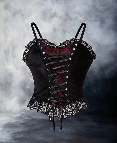 gotik bluz y2k bordo siyah