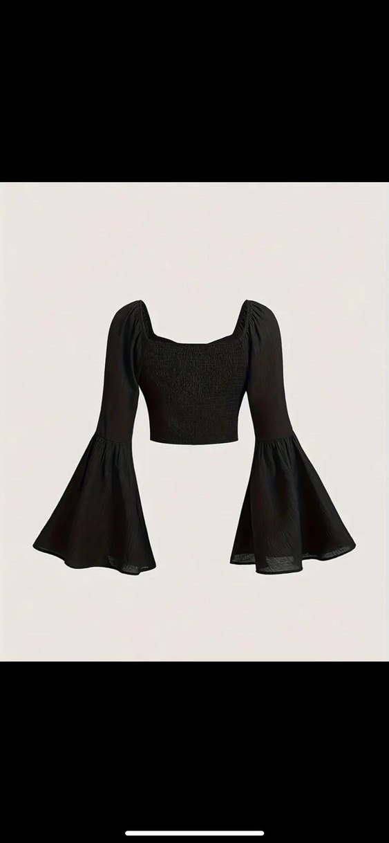 fiyonlu Detaylı Siyah Gotik Bluz - Görsel 2