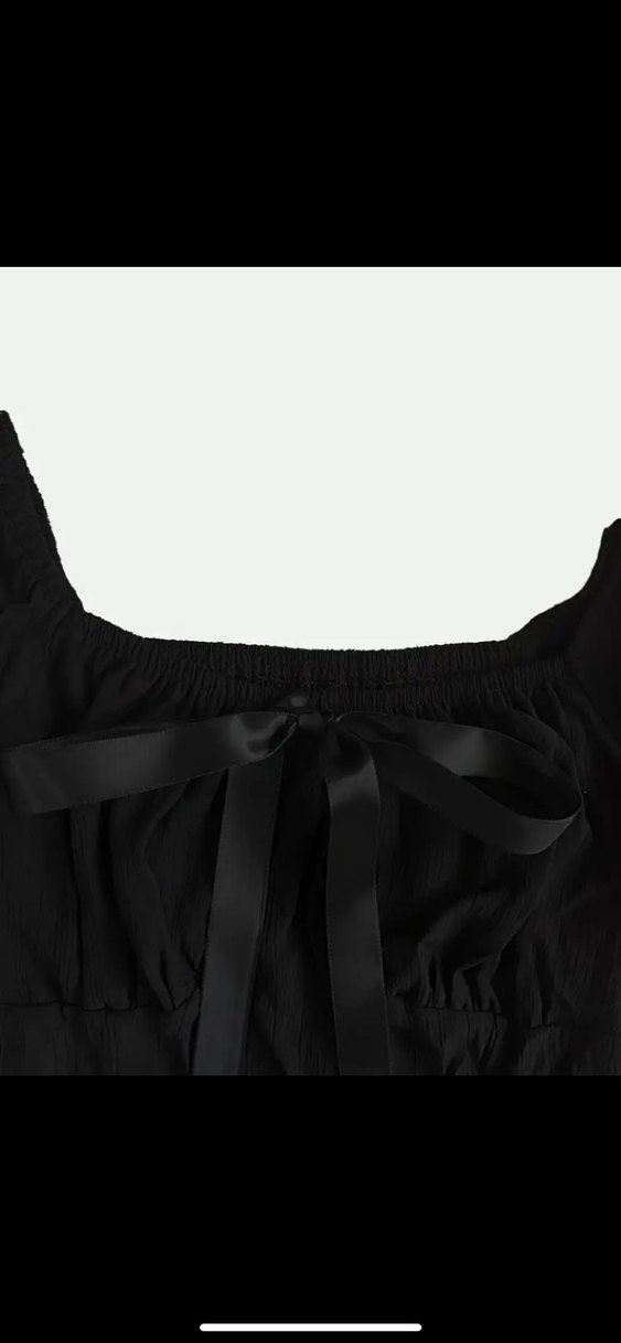 fiyonlu Detaylı Siyah Gotik Bluz - Görsel 3