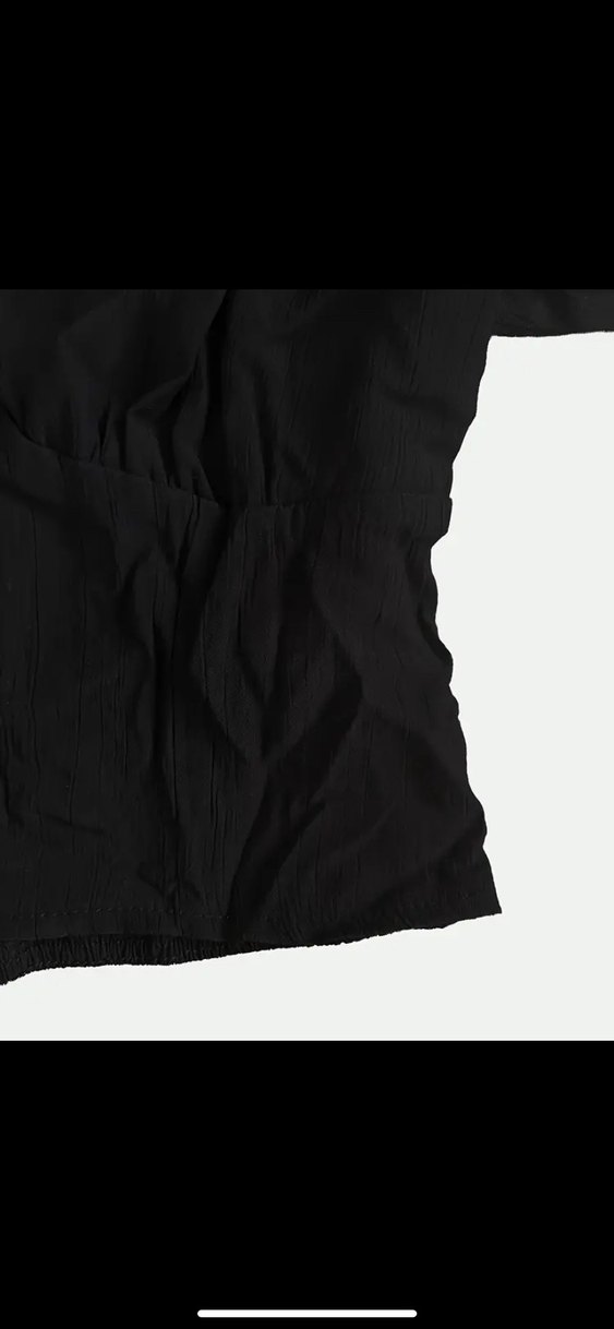 fiyonlu Detaylı Siyah Gotik Bluz - Görsel 4