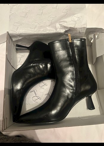 Siyah Deri Stiletto Topuklu Kadın Bot - Görsel 3