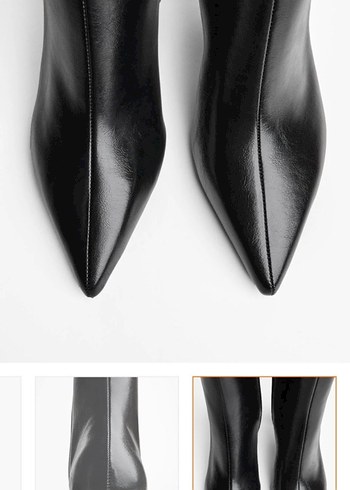 Siyah Deri Stiletto Topuklu Kadın Bot - Görsel 2