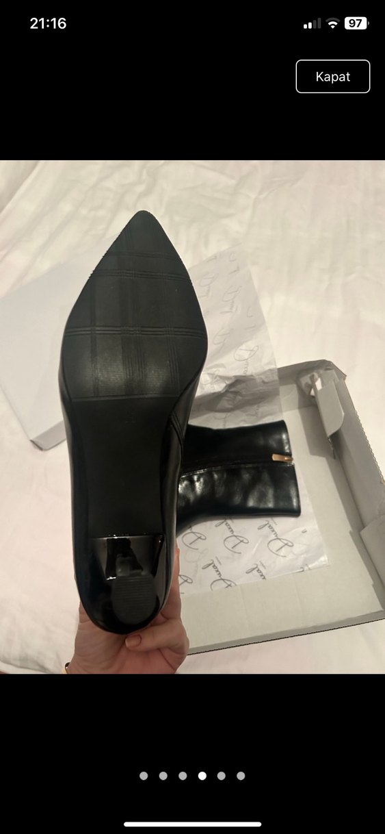 Siyah Deri Stiletto Topuklu Kadın Bot - Görsel 4